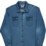 Wrangler Denim Shirt - 2XL Blue Cotton