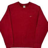 None Nike Sweatshirt - Large Red Cotton