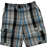 Ecko Unltd Checked Cargo Shorts - 32W 10L Black Cotton