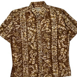 Cooke Street Hawaiian Shirt - XL Brown Cotton