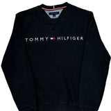 Tommy Hilfiger Spellout Sweatshirt - Medium Black Cotton