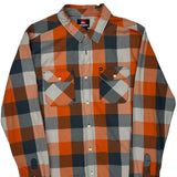 Quiksilver Checked Flannel Shirt - Large Blue Cotton