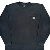 Carhartt Long Sleeve T-Shirt - Large Black Cotton