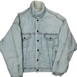 1980S Made In USA Levis Sherpa Denim Jacket - XL Light Wash Denim