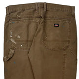 Dickies Carpenter Trousers - 34W 31L Brown Cotton