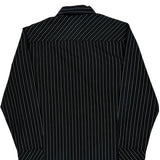 Quiksilver Striped Shirt - Large Black Cotton