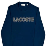 Lacoste Spellout Sweater - Large Blue Cotton