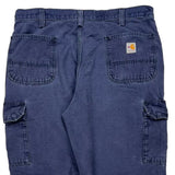 Carhartt Carpenter Trousers - 36W 32L Blue Cotton Blend