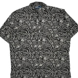 Clayton Polo By Ralph Lauren Graphic Short Sleeve Shirt - Large Black Cotton