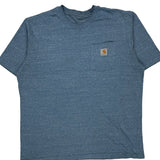 Carhartt T-Shirt - XL Blue Cotton Blend