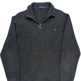 Polo By Ralph Lauren 1/4 Zip - Large Gray Cotton Blend