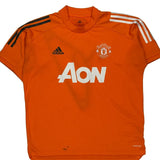 Manchester United Adidas Football Football Shirt - Large Orange Polyester