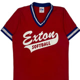 1980s Exton Softball Majestic Jersey - Small Red Polyester