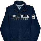 Tommy Hilfiger Spellout Zip Up - Medium Navy Cotton