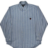 Ralph Lauren Striped Shirt - Medium Blue Cotton