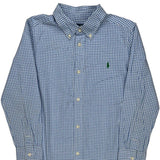 Age 7 Ralph Lauren Checked Shirt - Small Blue Cotton