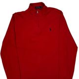 Polo By Ralph Lauren 1/4 Zip - Large Red Cotton