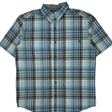Marmot Checked Short Sleeve Shirt - Large Blue Cotton