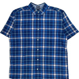 Tommy Hilfiger Checked Short Sleeve Shirt - Medium Blue Cotton