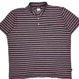 Patagonia Striped Polo Shirt - 2XL Navy Cotton