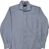 Tommy Hilfiger Striped Shirt - Large Blue Cotton