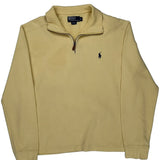 Polo By Ralph Lauren 1/4 Zip - Medium Yellow Cotton