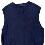 Polo By Ralph Lauren Sweater Vest - Large Blue Cotton