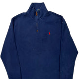 Polo By Ralph Lauren 1/4 Zip - XL Blue Cotton