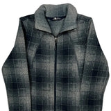 The North Face Checked Fleece Jacket - Small Grey Polyester