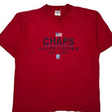 Chaps Ralph Lauren Spellout T-Shirt - Large Red Cotton