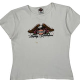 Savannah Harley Davidson Graphic T-Shirt - Large White Cotton