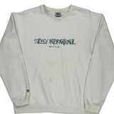 Stussy Spellout Sweatshirt - XL White Cotton