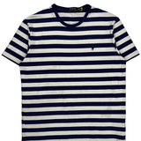 Polo By Ralph Lauren Striped T-Shirt - Medium Navy Cotton
