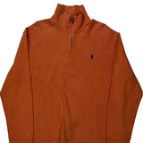 Polo By Ralph Lauren 1/4 Zip - Large Orange Cotton