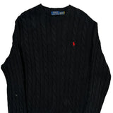 Polo By Ralph Lauren Cable Knit Sweater - XL Black Cotton