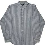 Andrew Polo By Ralph Lauren Striped Shirt - Large Blue Cotton