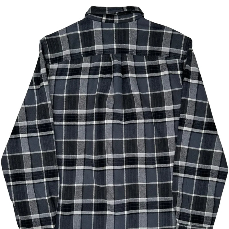 The North Face Checked Flannel Shirt - Large Black Cotton