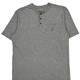 Carhartt Henley T-Shirt - Large Gray Cotton