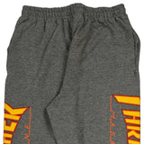 Flame Design Thrasher Graphic Joggers - Medium Gray Polyester Blend