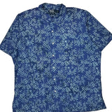 Clayton Polo By Ralph Lauren Floral Short Sleeve Shirt - XL Blue Cotton