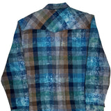 True Religion Checked Flannel Shirt - XL Blue Cotton