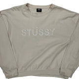 Stussy Spellout Sweatshirt - Small Cream Cotton
