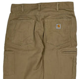 Carhartt Carpenter Trousers - 34W 32L Khaki Cotton