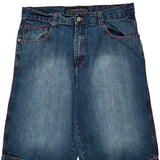 Southpole Contrast Stitch Denim Shorts - 38W 11L Blue Cotton
