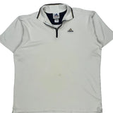 Adidas Polo Shirt - Large White Cotton