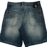 Shady Ltd Baggy Denim Shorts - 34W 11L Blue Cotton