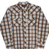 Wrangler Checked Shirt - XL Brown Cotton