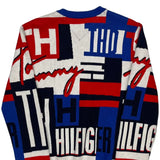 Tommy Hilfiger Denim Spellout Sweater - Small Multicoloured Cotton Blend