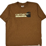 Carhartt Spellout T-Shirt - XL Brown Cotton