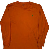 Polo By Ralph Lauren Long Sleeve T-Shirt - Large Orange Cotton